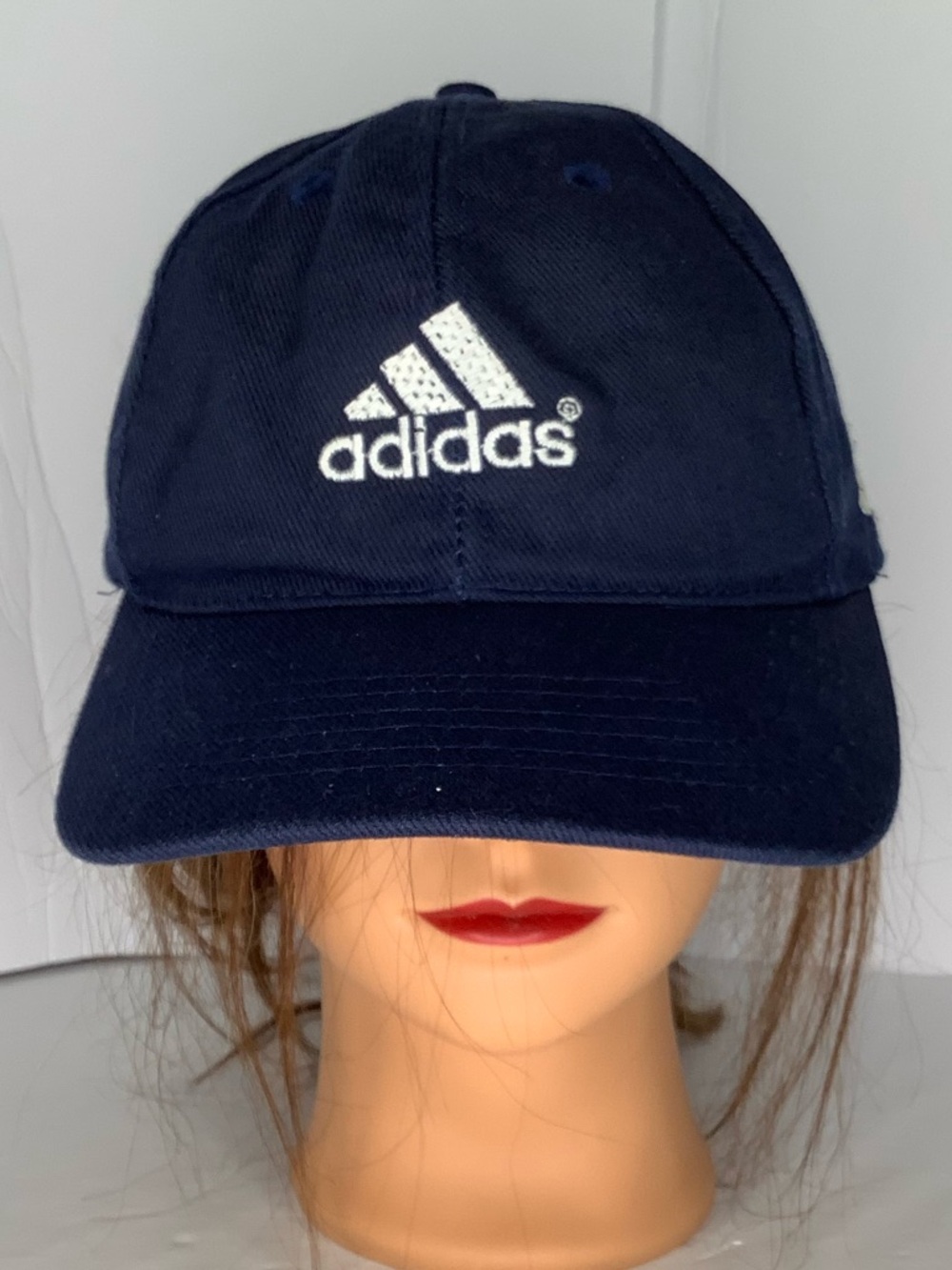 Adidas Dark Blue Cotton Textile Unisex Baseball Cap Snap On Sz OS Gourpcore